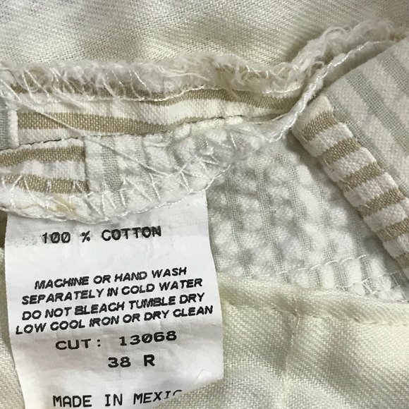 Berle 100% Cotton Seersucker Patchwork Shorts Men's Size 38R Striped Flat‎ Front - Picture 5 of 10